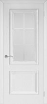 Дверь Юркас шпон дуба Валенсия-4 эмаль белая стекло